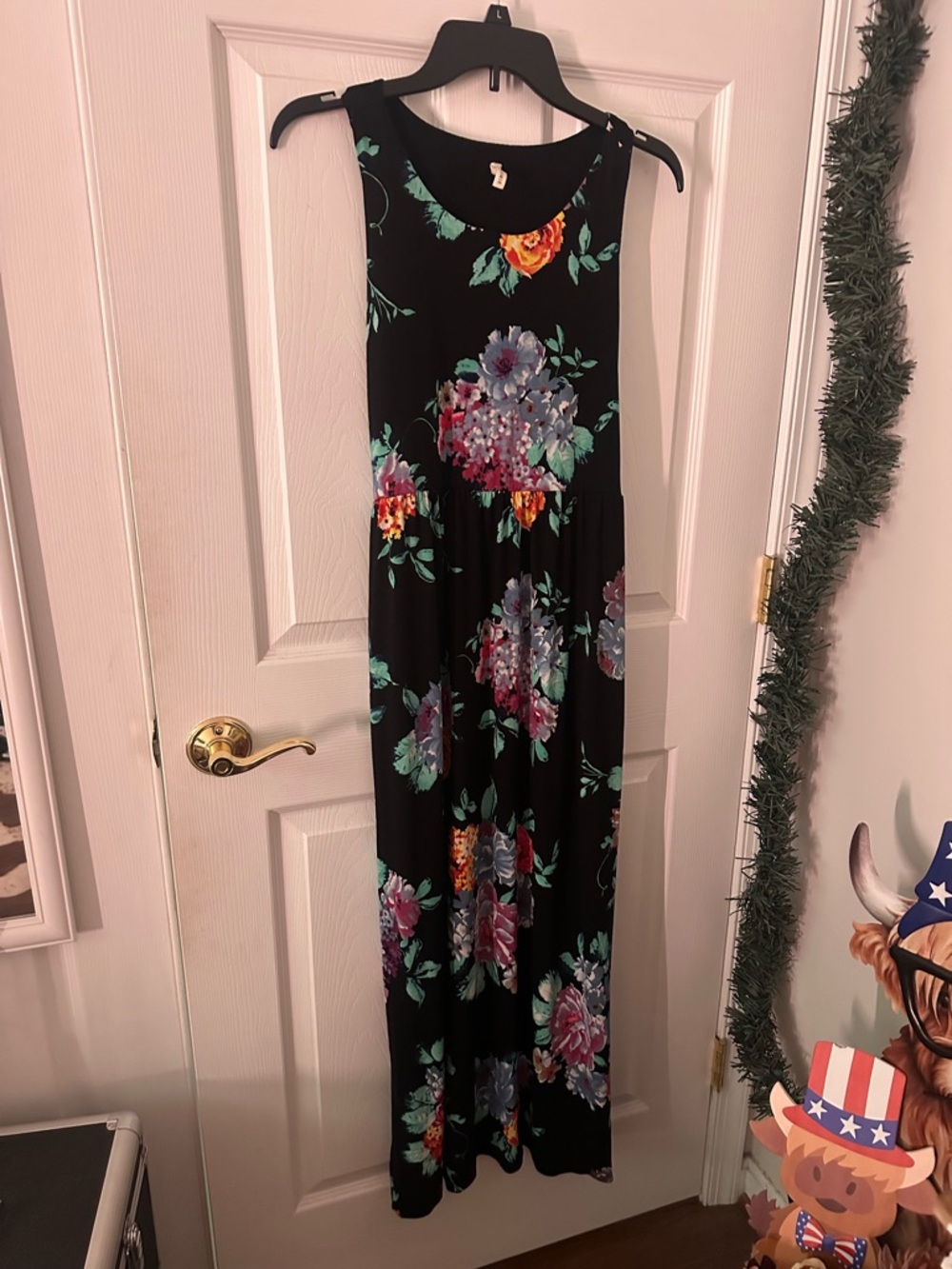 XOXO Black Maxi Dress with Multicolor Floral Print